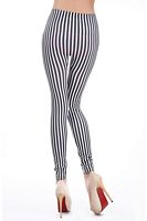 Black-and-White Striped Leggings