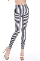 Black-and-White Striped Leggings