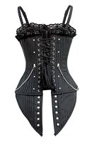 Black Striped Gothic Punk Overbust Corset