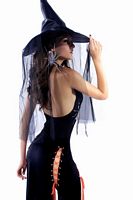 Black Widow Gown with Witch Hat