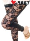 Rose Lace Front-Window Leggings