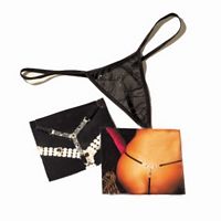 G-String with Jeweled T-Back (Thick Band Style)