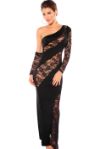 Rose Lace Spiral Evening Dress