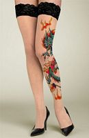 Green Fiery Dragon Tattoo Stockings