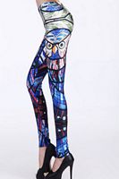 Stained Glass Owl Print Leggings