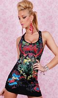 Magical Print Slit-Back Minidress