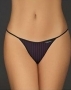 Black Honeylicious Thong with Pinstripes