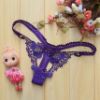 Fancy Lace Thong with Peep Hole Front