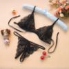 Lace Bra and G-String Set with Slits