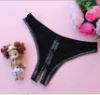 Sheer Crotchless Panties with Sparkle Trim and Butterflies