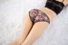 Flower Print Panties with Lotus Flower Applique