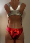 One-Piece Striped Metallic Swimsuit