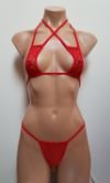 Micro Lace Top and Mesh G-String Bikini