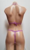 Mesh and Lace G-String Micro Bikini with Bows