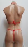Mesh G-String Micro Bikini with Pearls and Bows