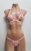 Mesh G-String Micro Bikini with Pearls and Bows