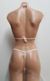 Mesh G-String Micro Bikini with Pearls and Bows