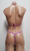 Mesh G-String Micro Bikini with Pearls and Bows