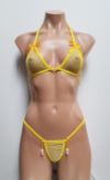 Mesh G-String Micro Bikini with Pearls and Bows