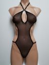 Mesh One-Piece Swimsuit/Teddy