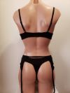 Open Cups Underwire Bra, Thong, and Garter Belt Set