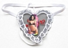 Lace Heart Twin G-String, White