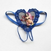 Lace Heart Twin G-String, Blue