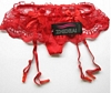 Red Lace Thong with Garters