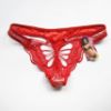 Embroidered Butterfly Thong, Red