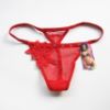 Diamond Mesh G-String w/ Flower, Red