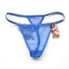 Diamond Mesh G-String w/ Flower, Blue