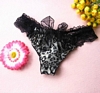 Leopard Print Thong with Mesh Bow