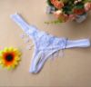 Sheer Crotchless Thong w/ Pearl String, Flowers