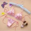 Satin Thong Bikini Set with Side Ties