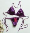 Satin Thong Bikini Set with Side Ties