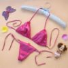 Satin Thong Bikini Set with Side Ties