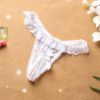 Split Crotch Pearl String Panties with Bow