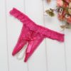 Split Crotch Pearl String Panties with Bow