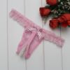 Split Crotch Pearl String Panties with Bow