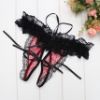 Split Crotch Panties w/ Lace Trim and Ribbon Ties