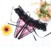 Split Crotch Panties w/ Lace Trim and Ribbon Ties