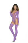 Sheer Purple Bodystocking with Stockings