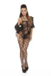 Seamless Bodystocking with Ribcage Design and Nested Diamond Panyhose