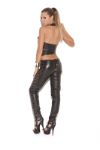 Leather Halter Top and Lace Up Leather Pants