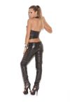 Leather Halter Top and Lace Up Leather Pants
