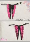 Floral Lace Bra with Crotchless Panties