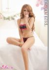 Floral Lace Bra with Crotchless Panties