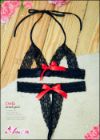 Lace Open Cup Bra with Open Front Panties