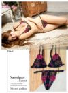 Floral Design Bra and Bikini Set