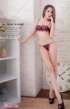 Floral Lace Bra with Crotchless Panties